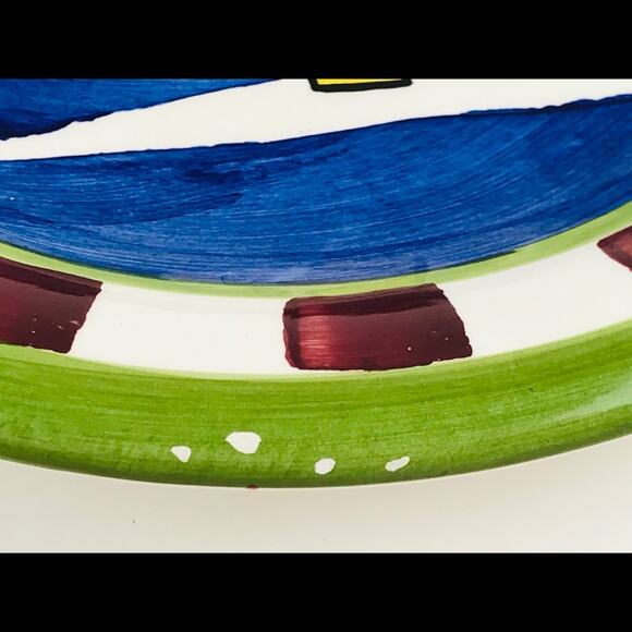 4 World Market 8” Plates Snowman Sleigh Thailand Santa Tree Christmas Ceramic - Picture 10 of 12